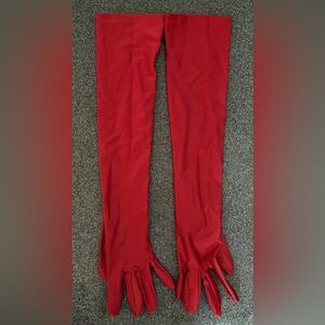 Dark Red Evening Gloves